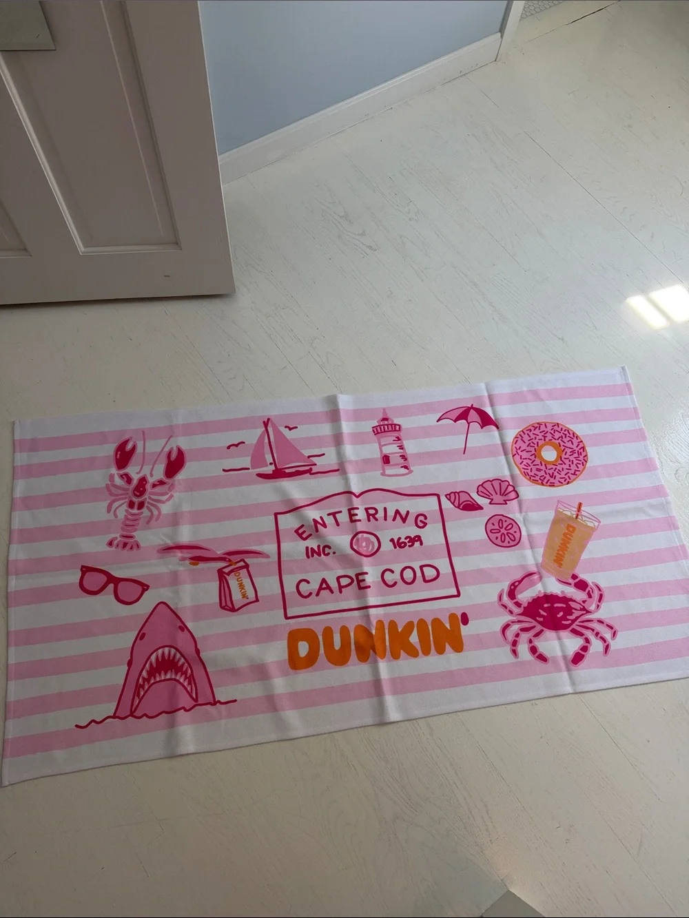 Beach Towel in Pink Stripe
